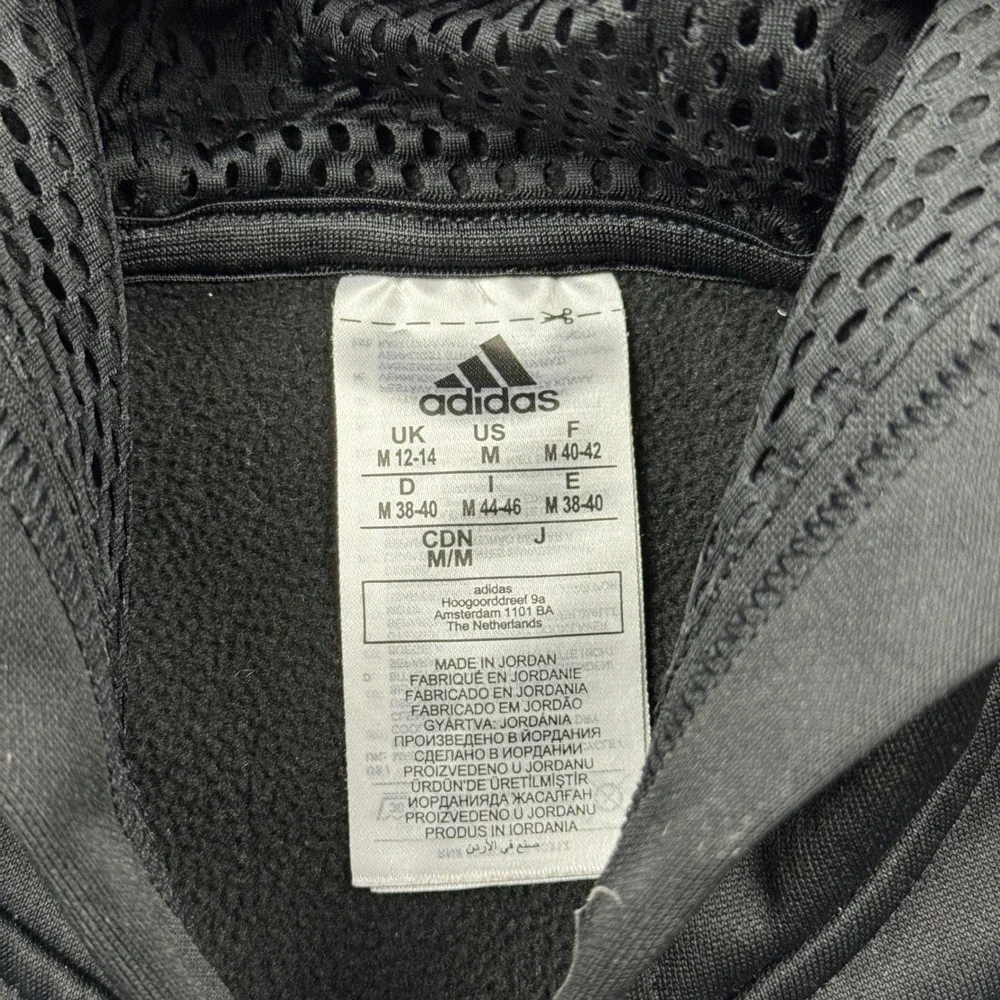 Adidas Kids Youth Boys Medium 12-14 Black 3-Stripe Pullover Hoodie Sweatshirt
